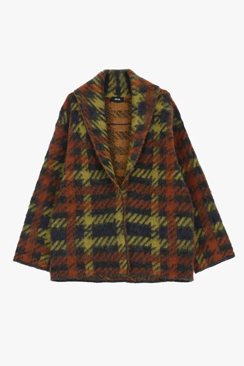 Cappotto corto fantasia check