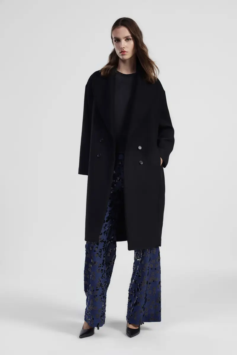 Cappotto doppio petto con ampio revers miniatura 2