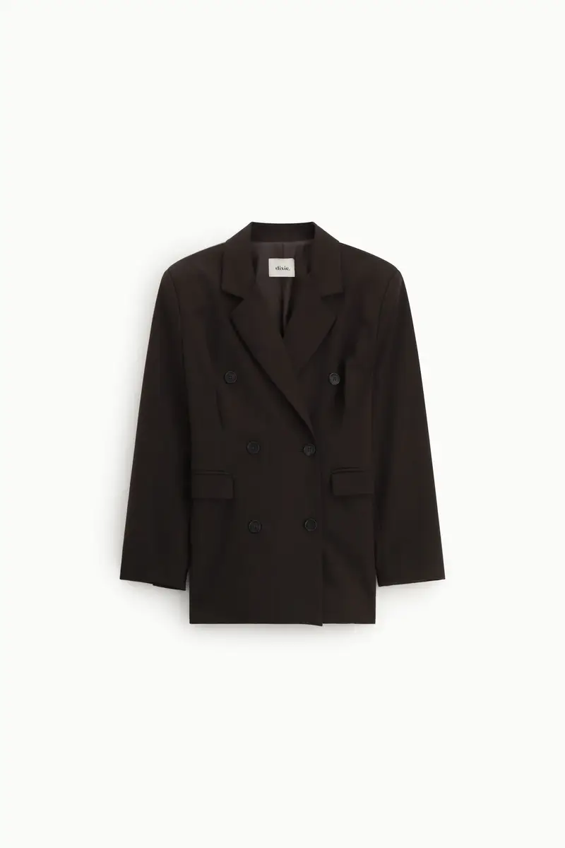 Cappotto doppiopetto con tasche a filetto