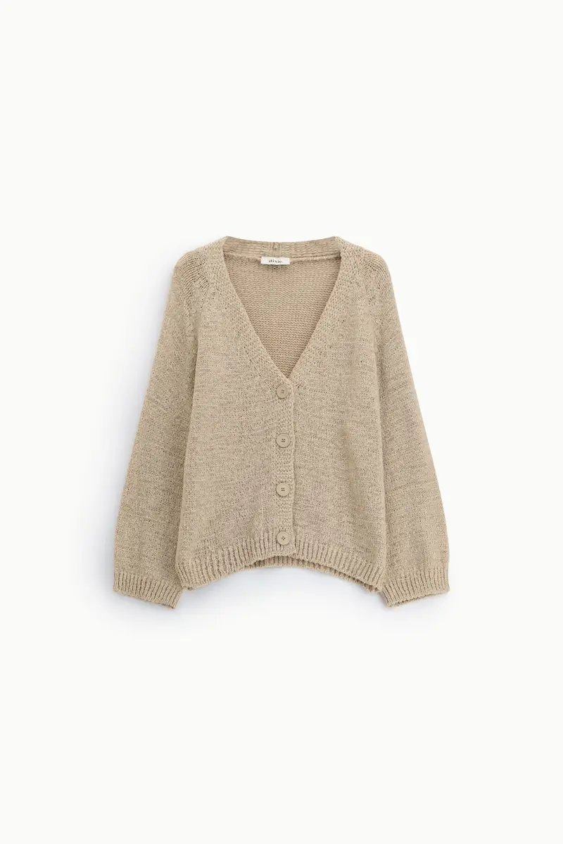 Cardigan con bottoni e scollo a v