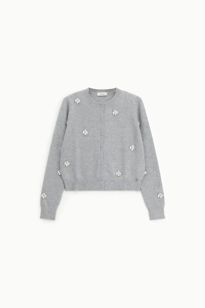 Cardigan con dettagli floreali