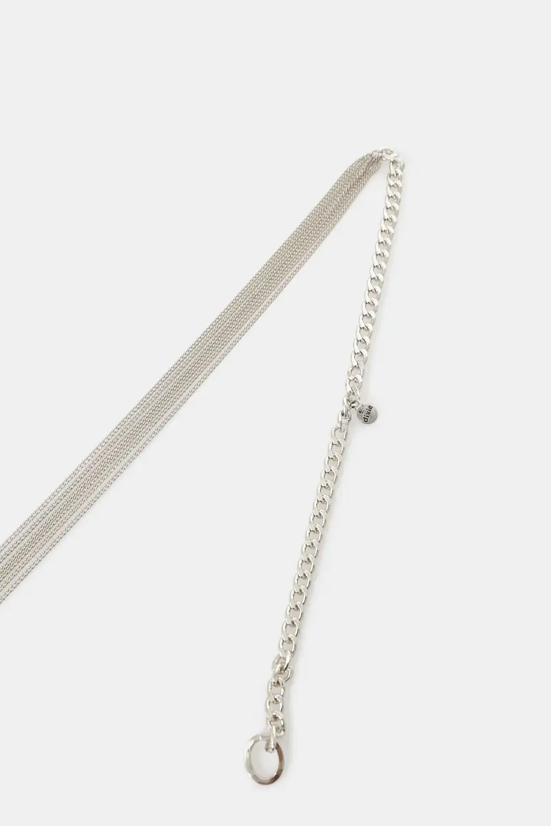 Cintura catena maglia sottile con frange