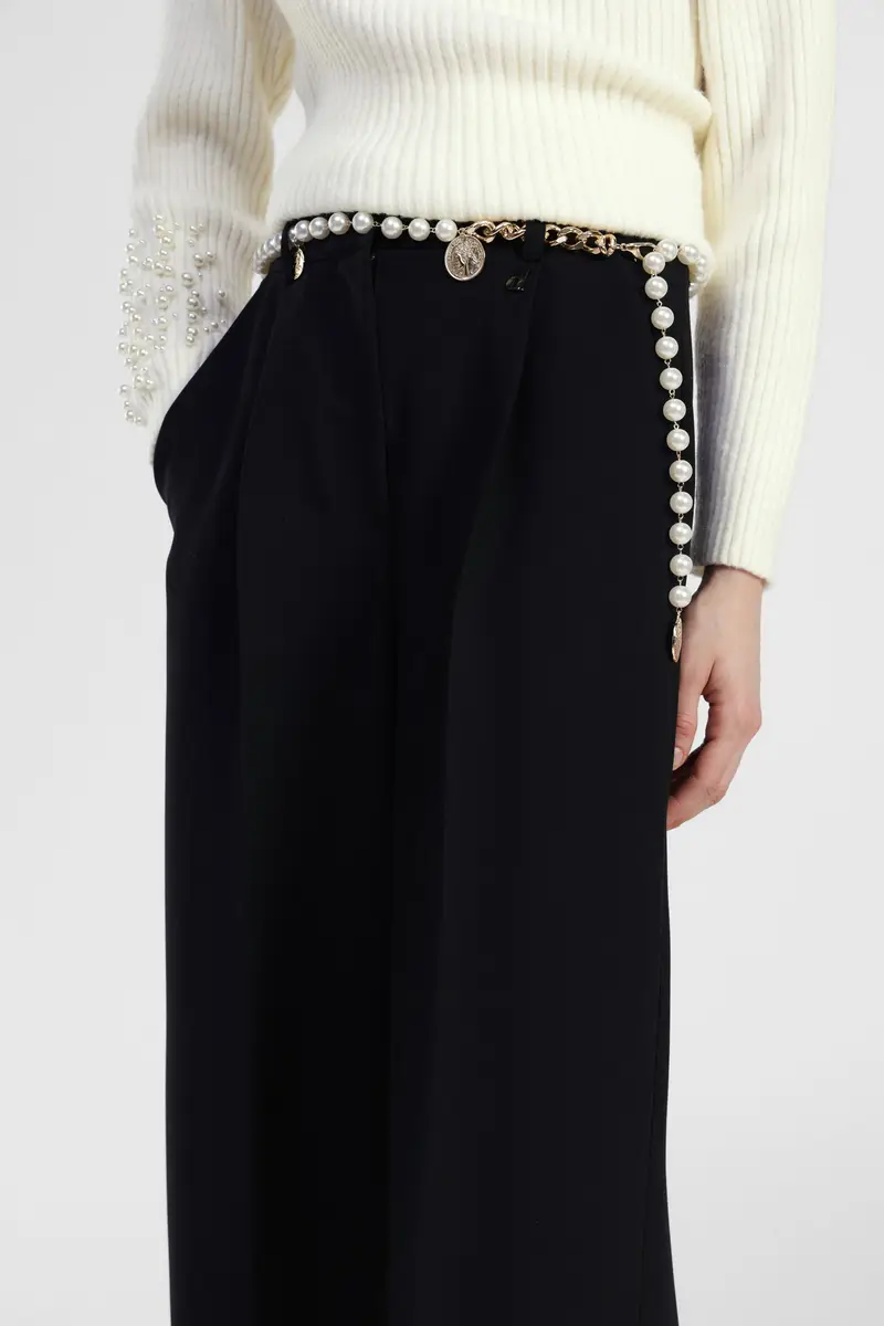 Cintura con catena, perle e pendenti moneta miniatura 2