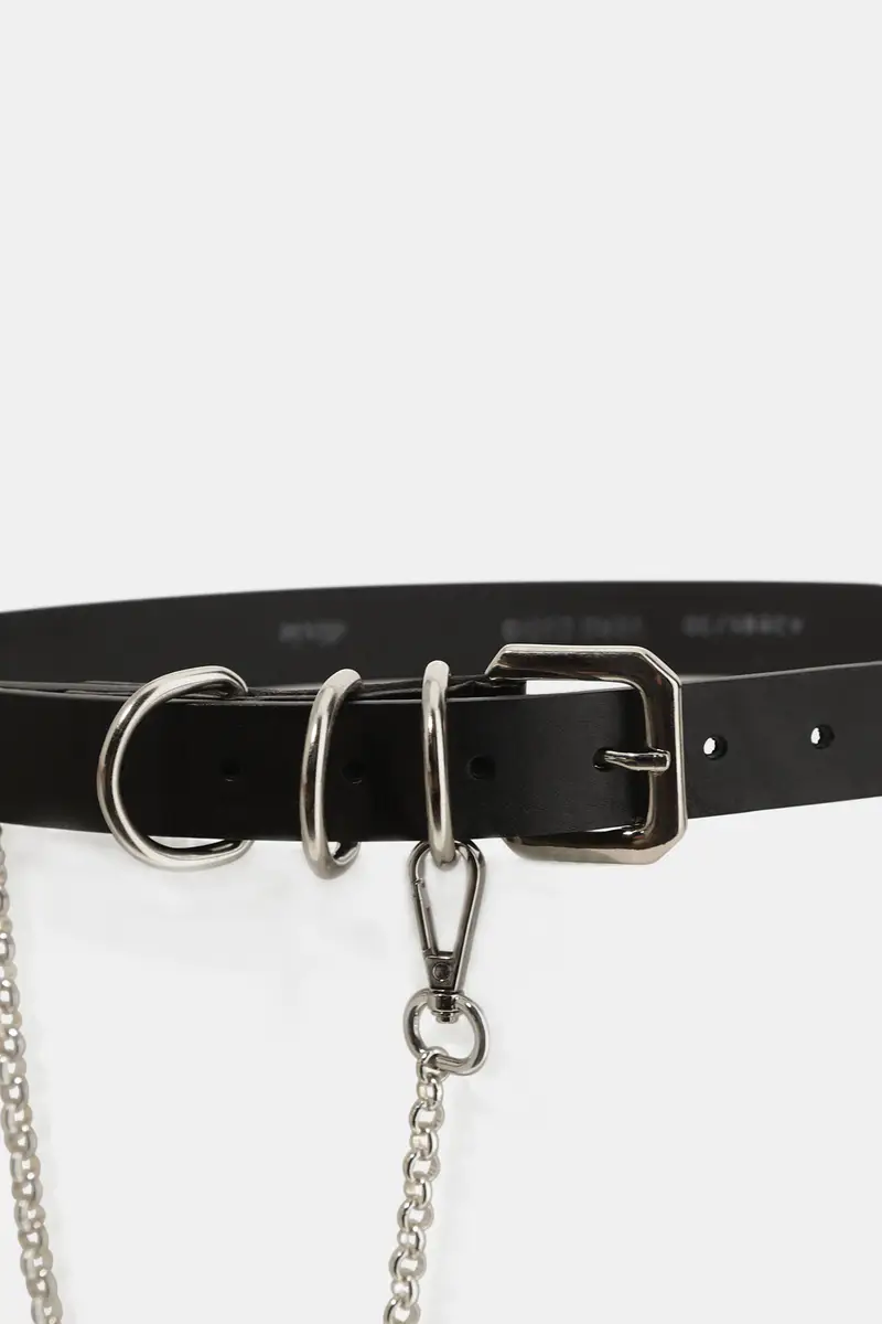 Cintura con fibbia metallica e catena removibile miniatura 2