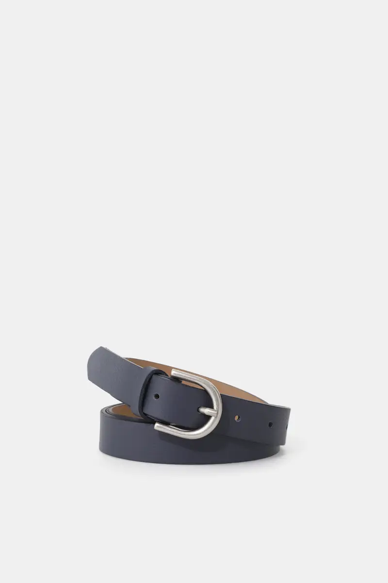 Cintura con fibbia ovale metallo opaco