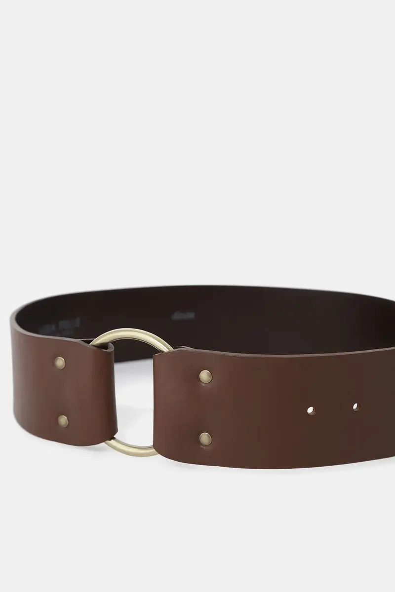 Cintura con fibbia quadrata e anello laterale miniatura 2