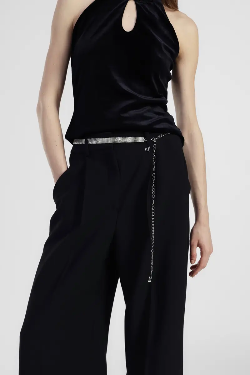 Cintura con strass rettangolari e chiusura a catena miniatura 2