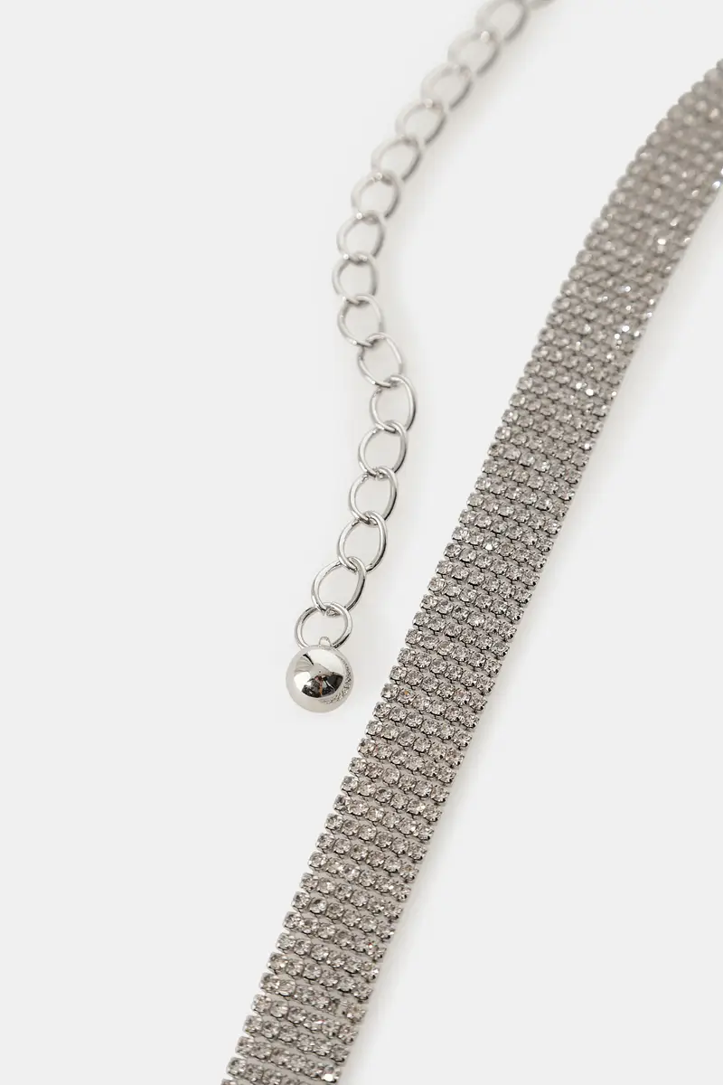 Cintura con strass rettangolari e chiusura a catena miniatura 3