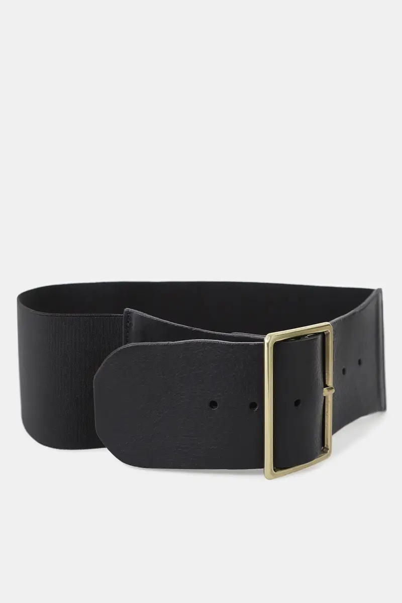 Cintura fascia ampia con fibbia rettangolare miniatura 2