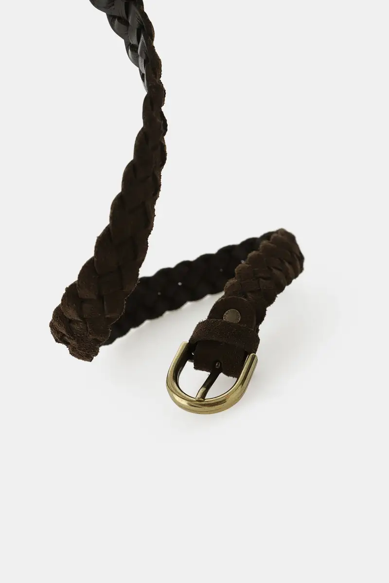 Cintura intrecciata fibbia metallo opaco miniatura 2