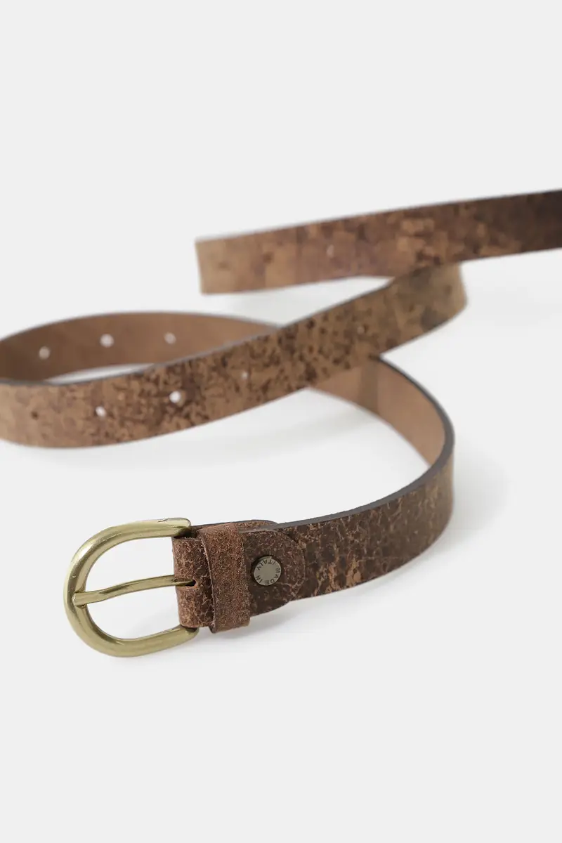 Cintura sottile effetto vintage con fibbia ovale miniatura 2