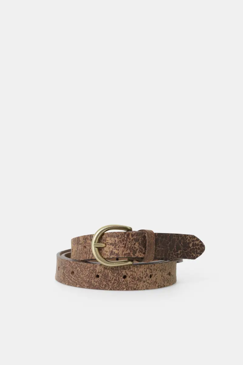 Cintura sottile effetto vintage con fibbia ovale