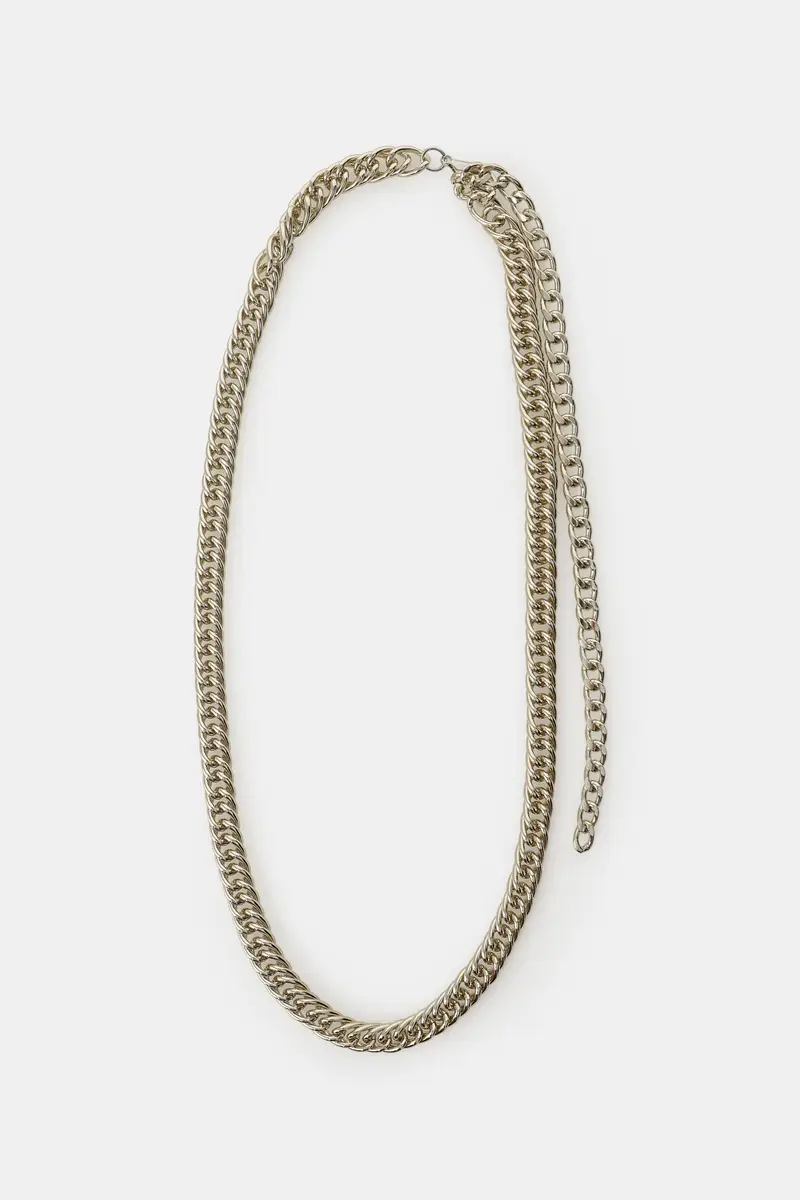 Collana catena regolabile a maglia piatta