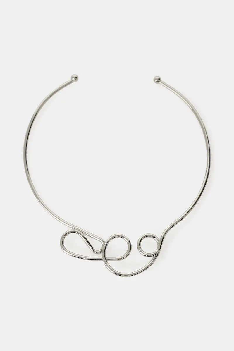 Collana rigida effetto filo intrecciato