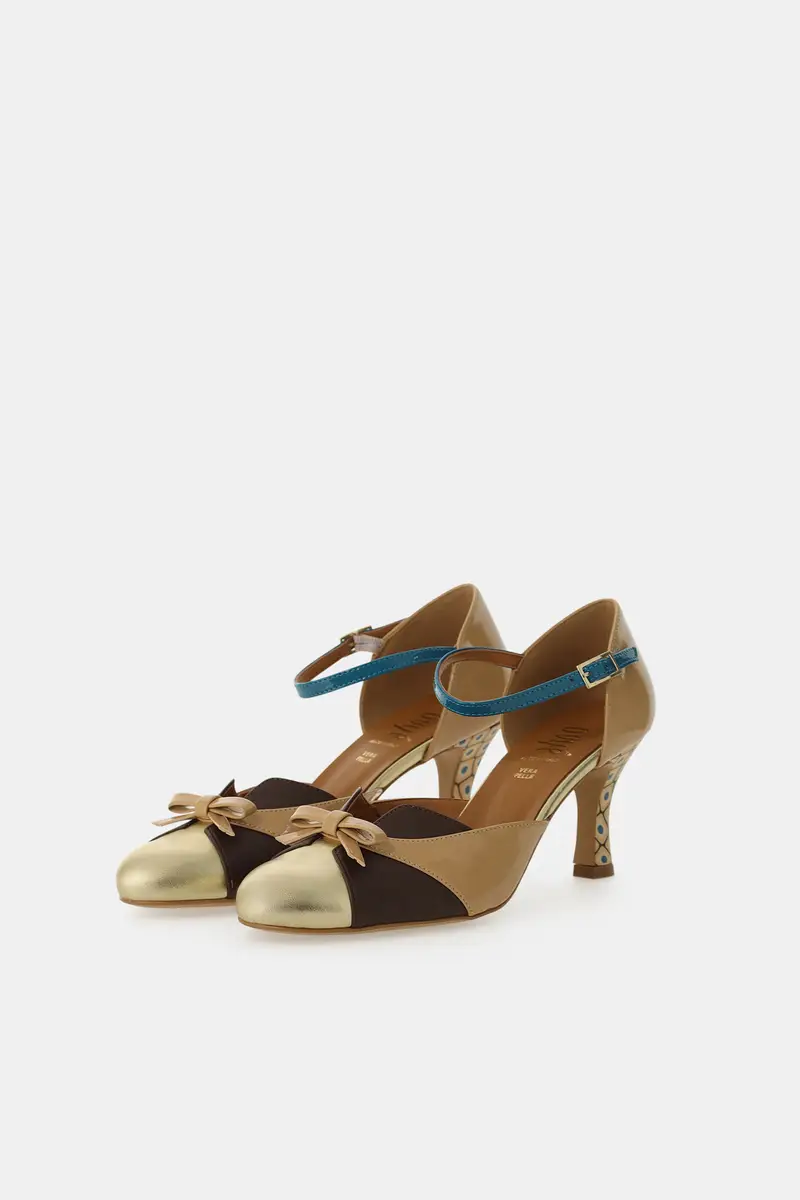 D茅collet茅 tacco medio cinturino e fiocco