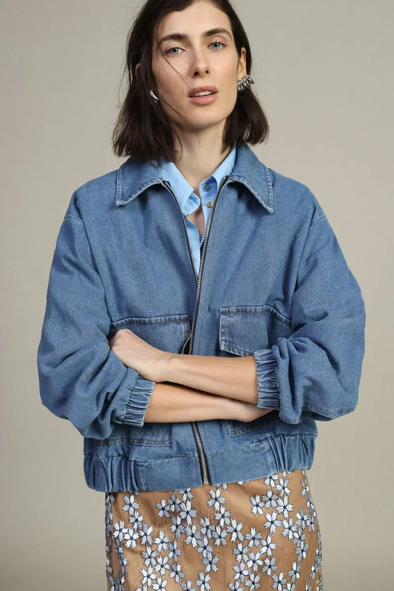 Dixie Denim jacket con zip e tasche frontali miniatura 2