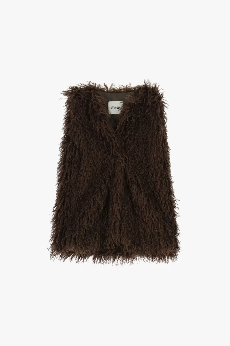 Eco-fur gilet con vestibilità regolare