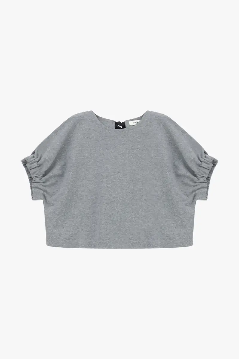 Felpa con maniche arricciate e fiocco