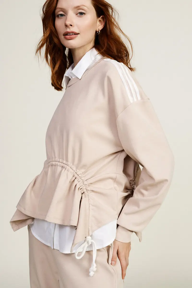 Felpa coulisse vita con maniche lunghe