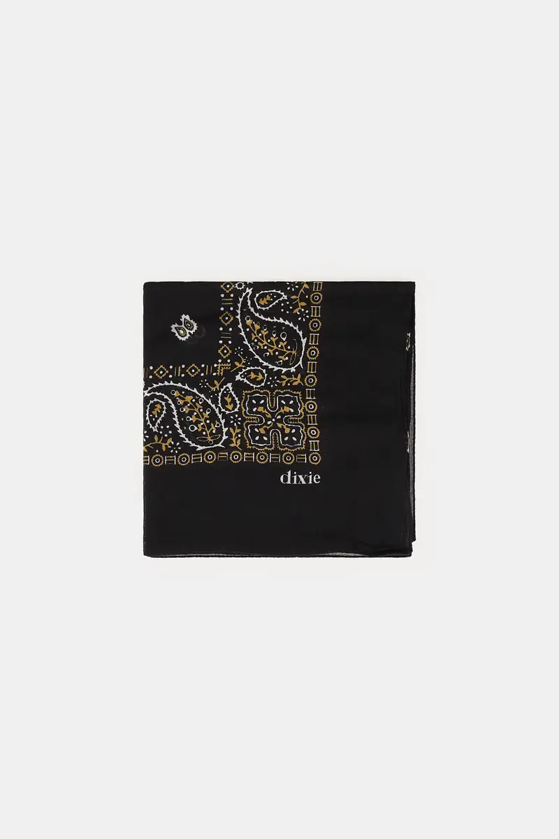 Foulard quadrato paisley con dettagli grafici