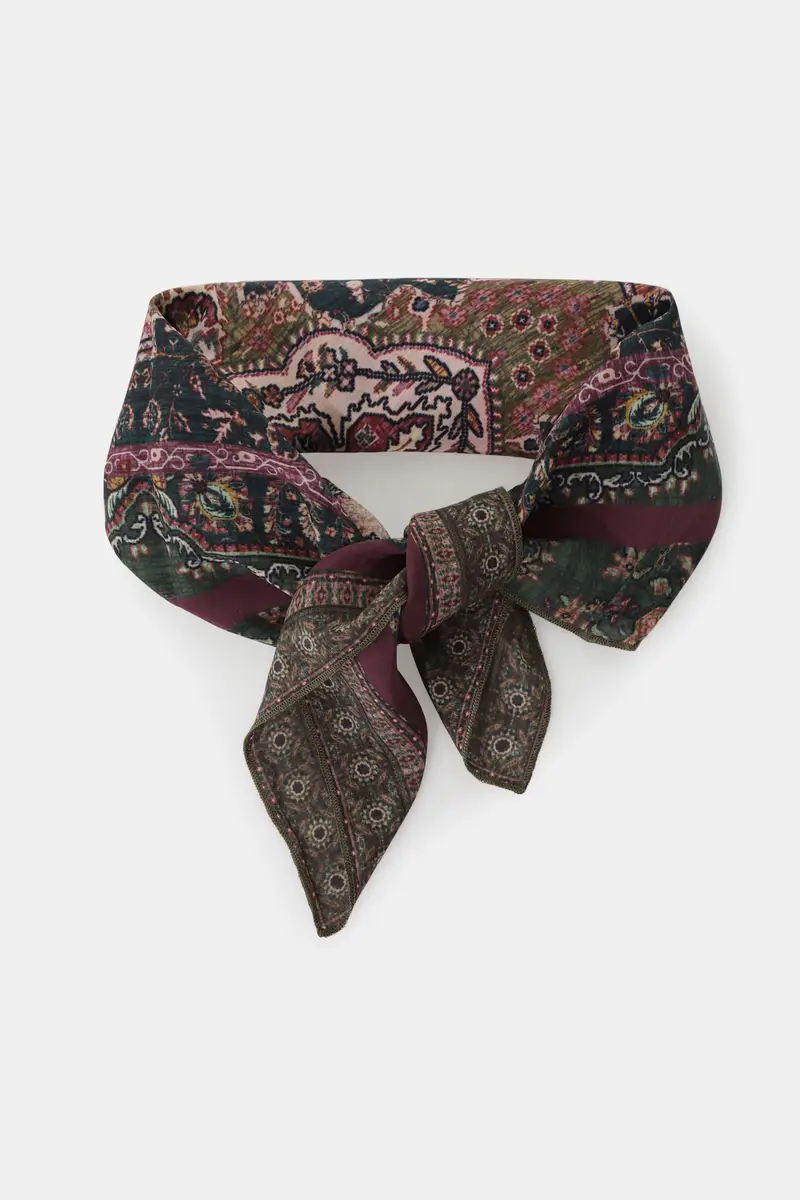 Foulard rettangolare con motivo paisley ornamentale miniatura 2