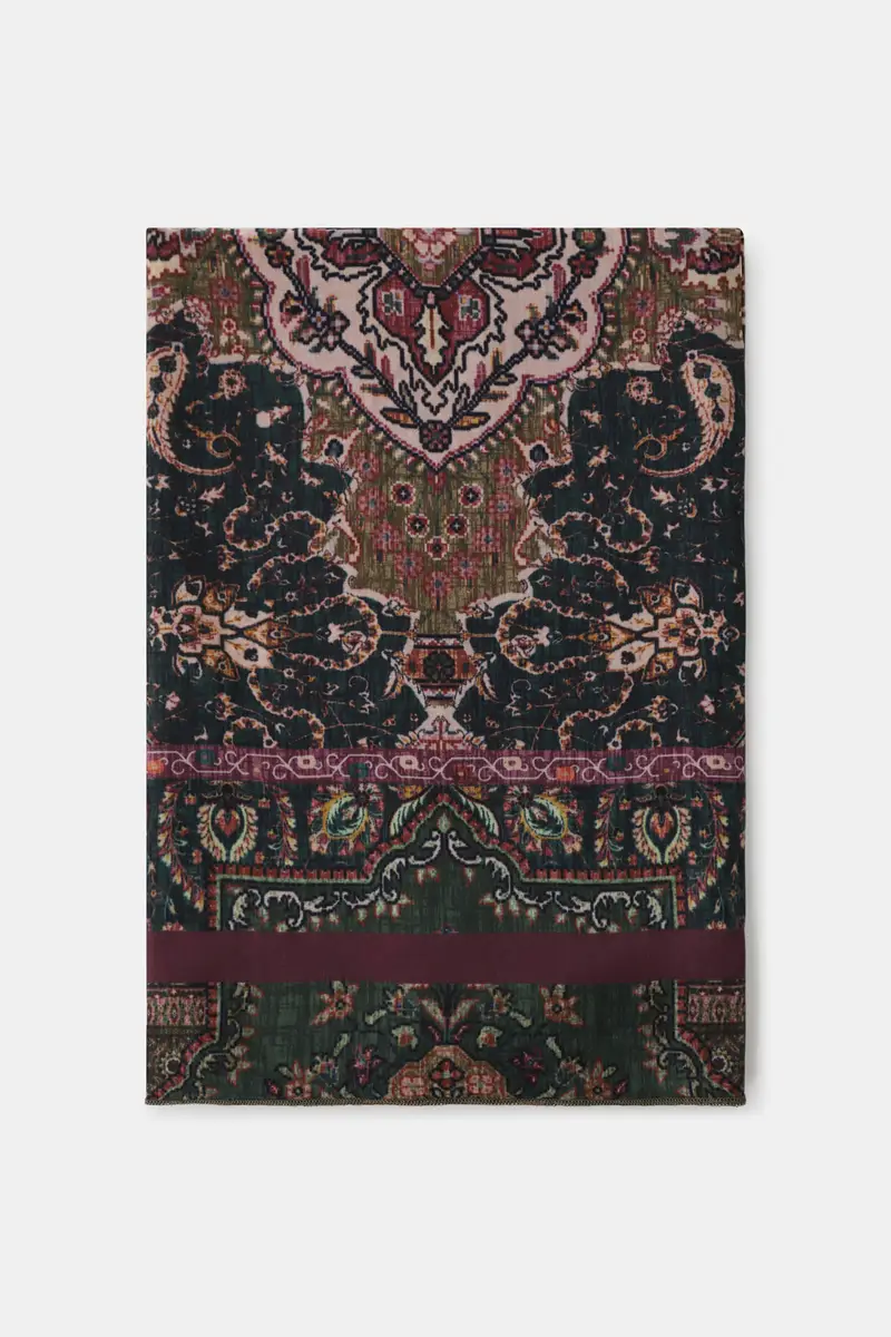 Foulard rettangolare con motivo paisley ornamentale