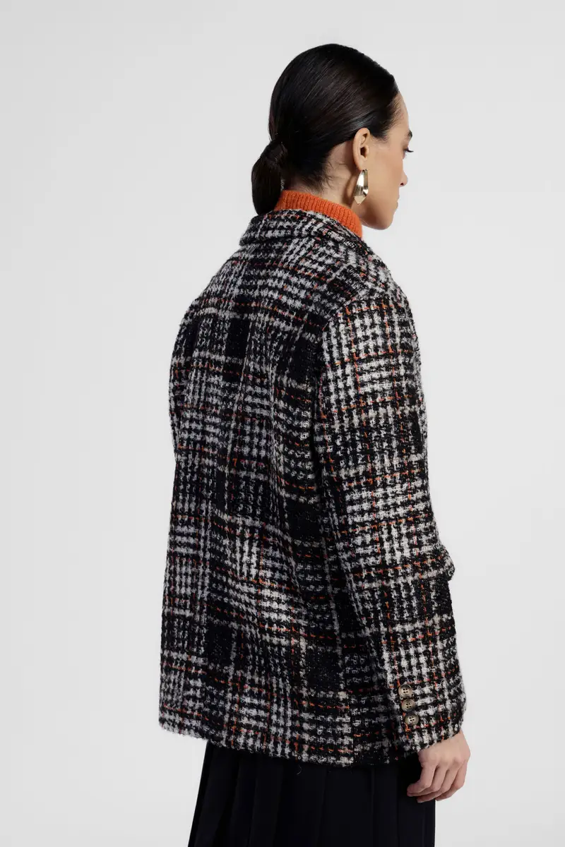 Giacca camicia a quadri con bottoni e tasche miniatura 3