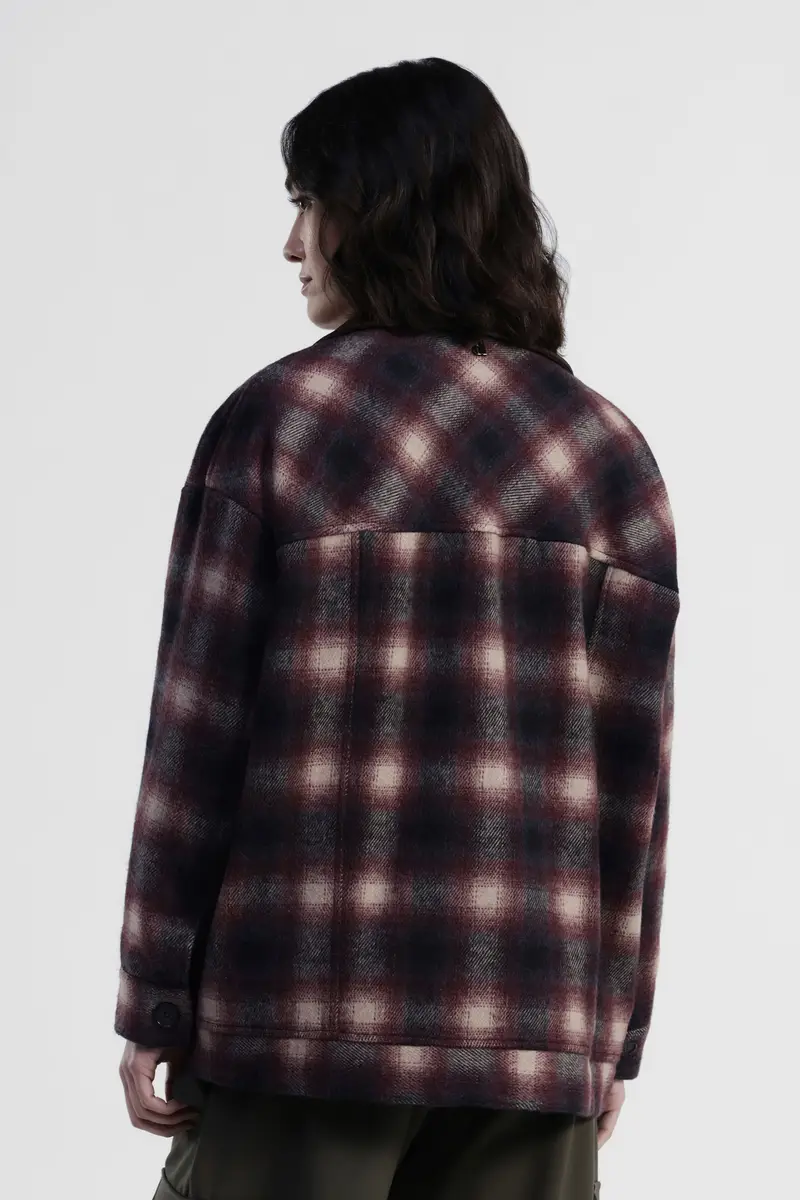 Giacca camicia a quadri con tasche frontali miniatura 3