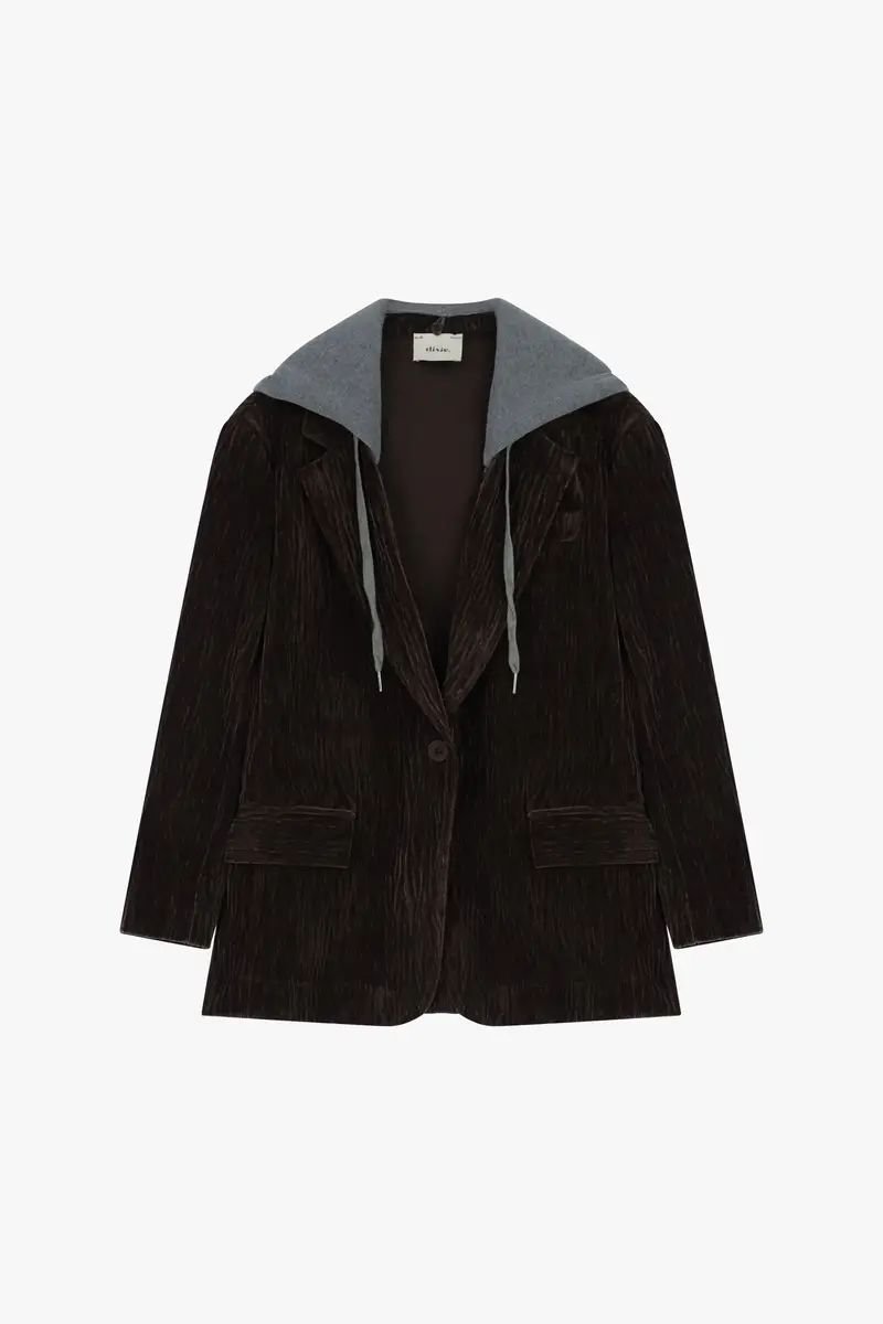 Giacca camicia con cappuccio e tasche frontali