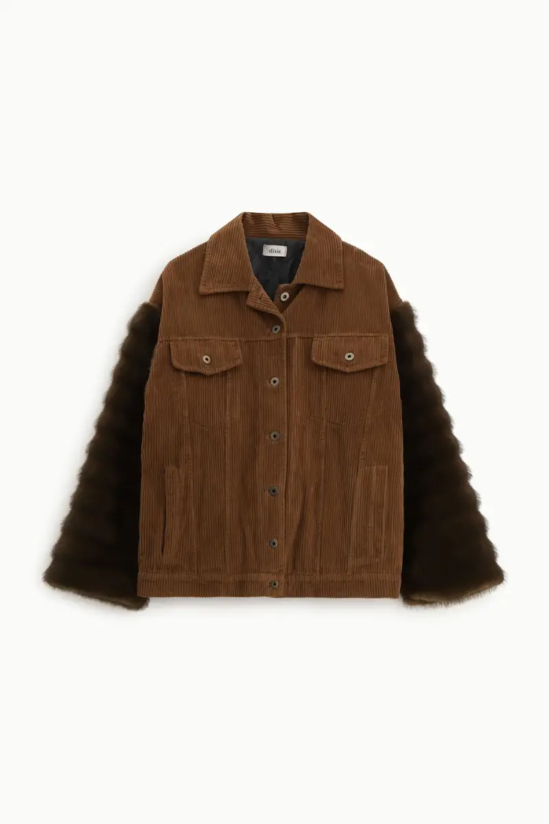 Giacca camicia con maniche effetto pelliccia