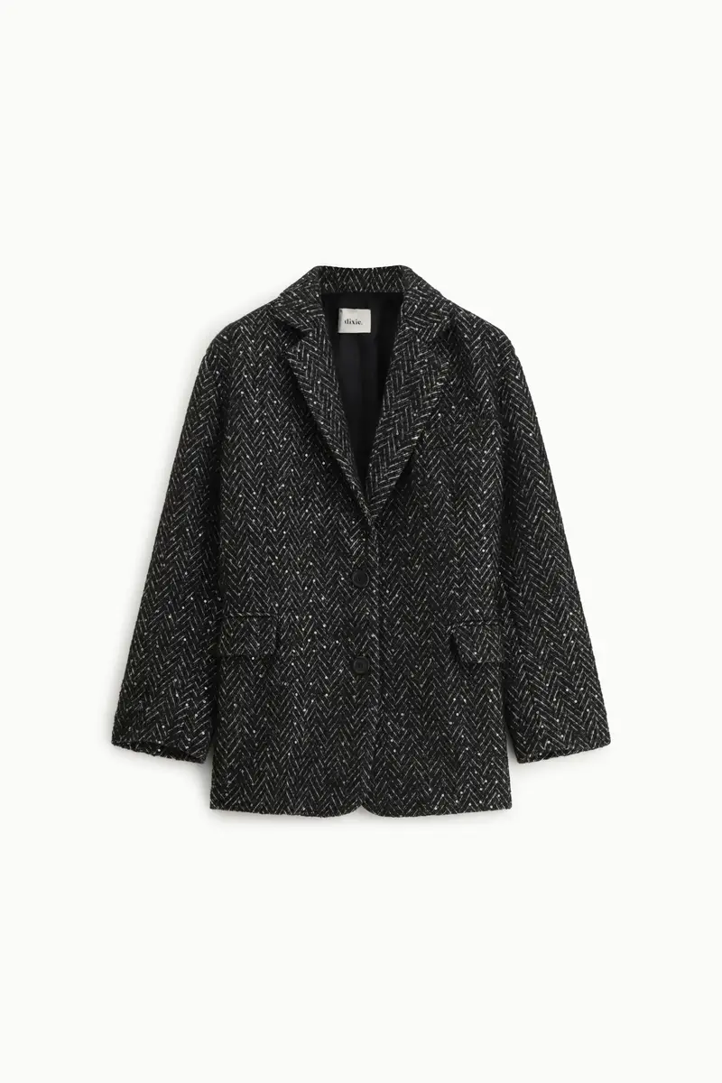 Giacca camicia con motivo spigato e bottoni