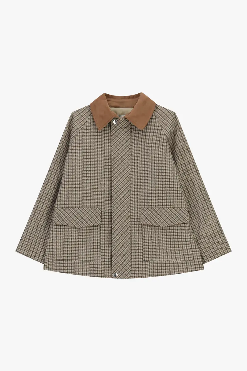 Giacca camicia con zip collo a contrasto