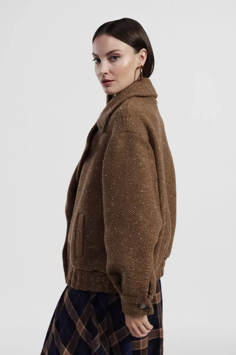 Giacca camicia doppiopetto con ampio revers miniatura 2