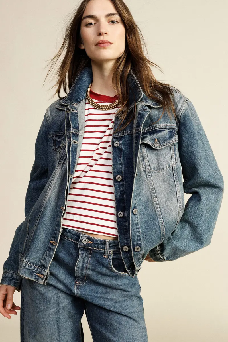 Giacca denim regular-fit con tasche frontali miniatura 2