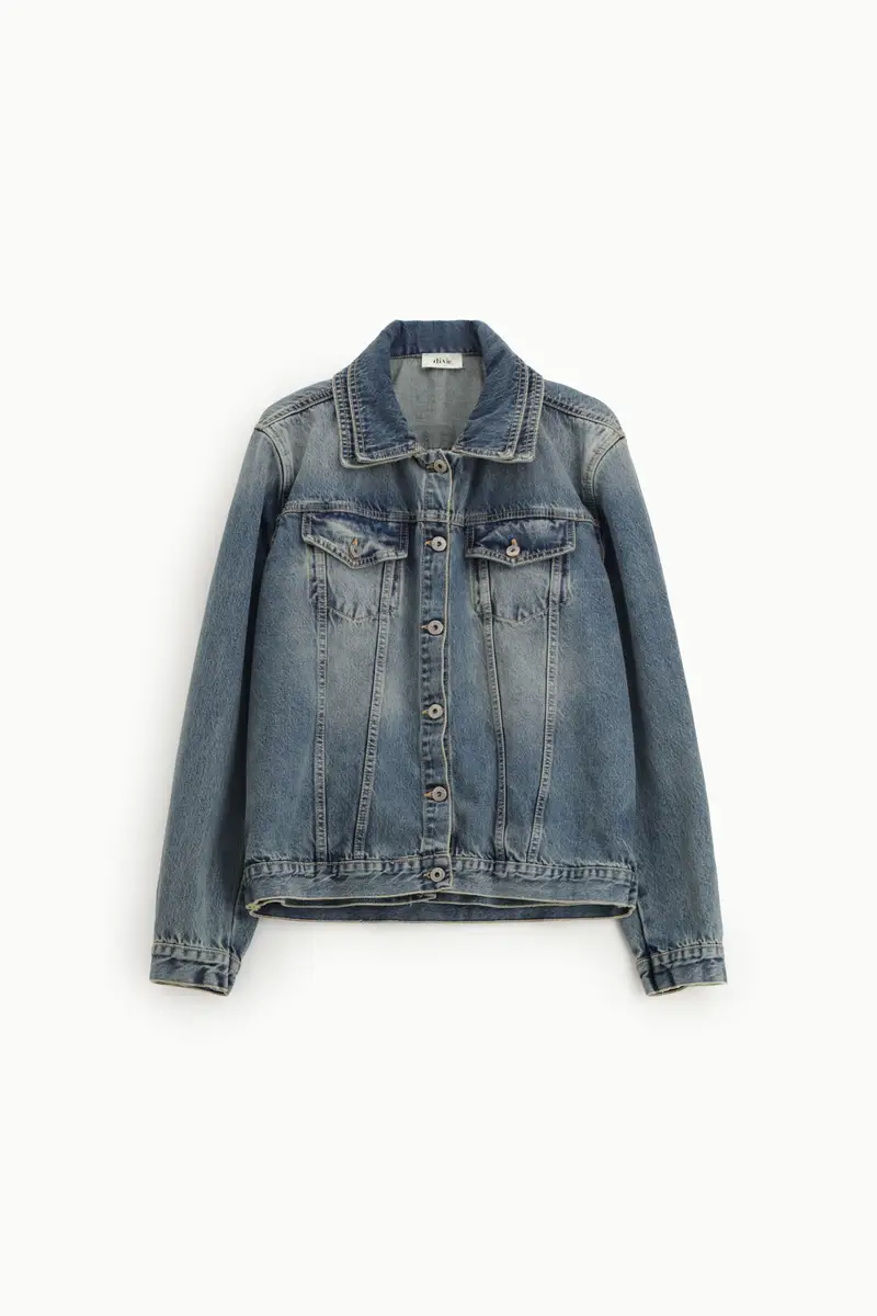 Giacca denim regular-fit con tasche frontali