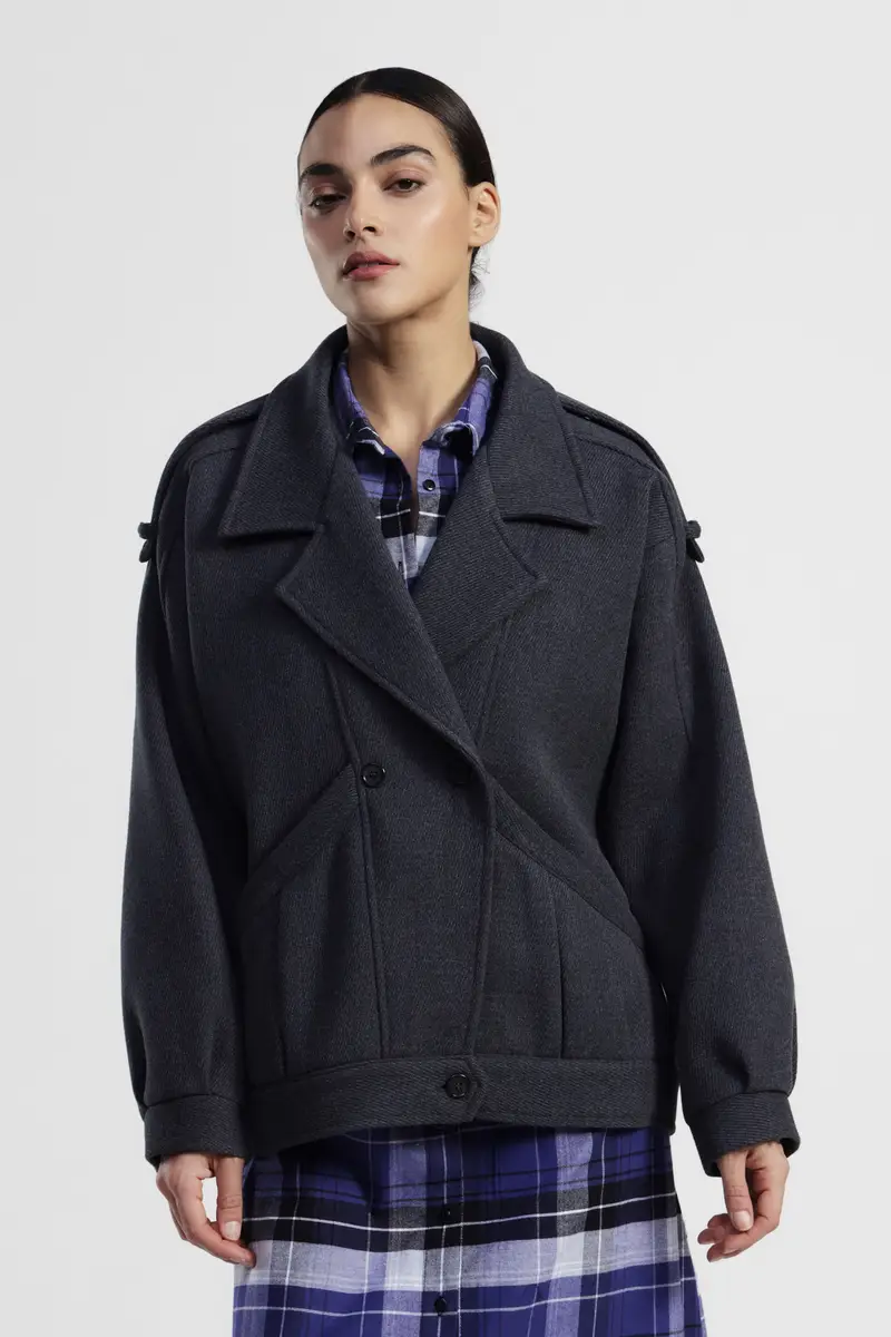 Dixie Giacca double-breasted con spalle scese e tasche miniatura 2