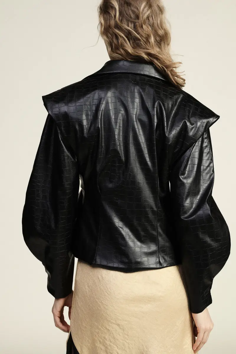 Dixie Giacca in similpelle corta con fibbia decorativa miniatura 3