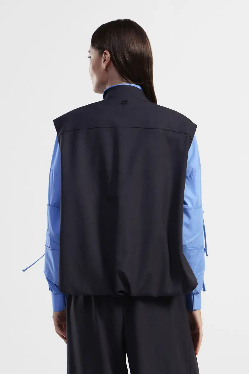 Giacca senza maniche con chiusura zip miniatura 3