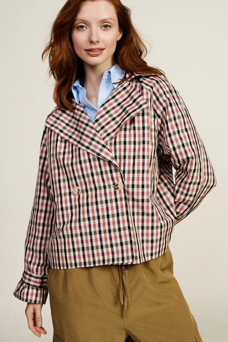 Giacca trapuntata a quadri con doppia abbottonatura miniatura 2