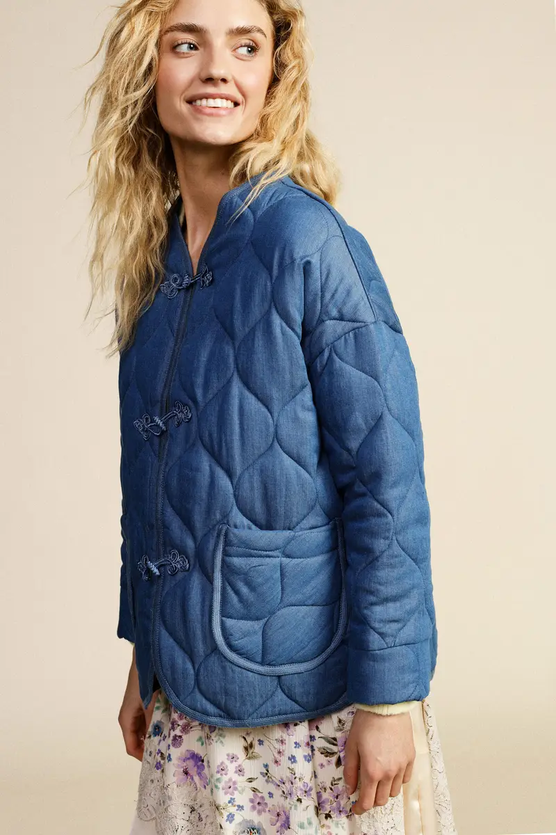 Giacca trapuntata con tasche applicate e alamari miniatura 2