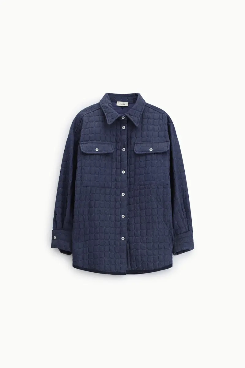 Giacca trapuntata con tasche frontali e bottoni