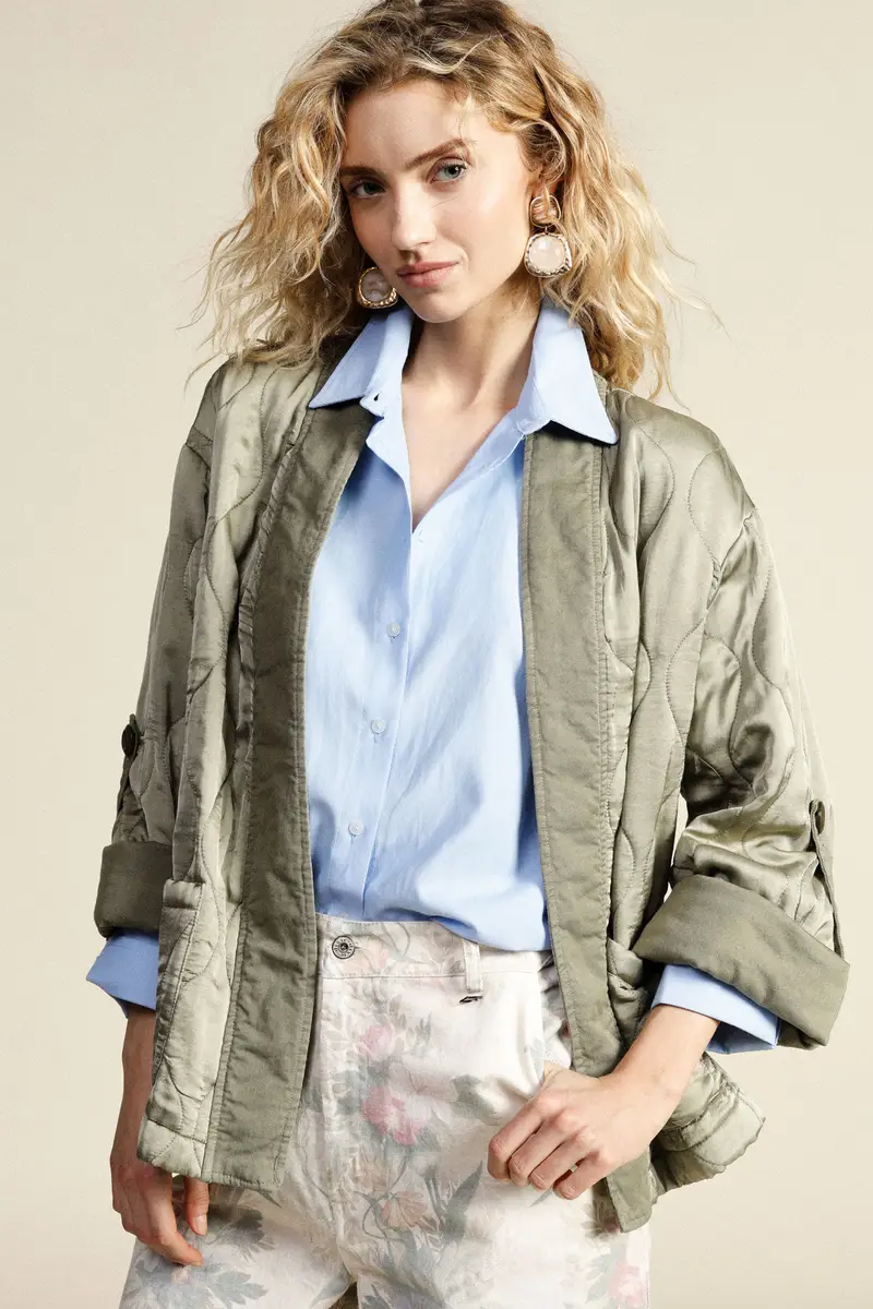 Giacca trapuntata fit ampio con tasche applicate miniatura 2