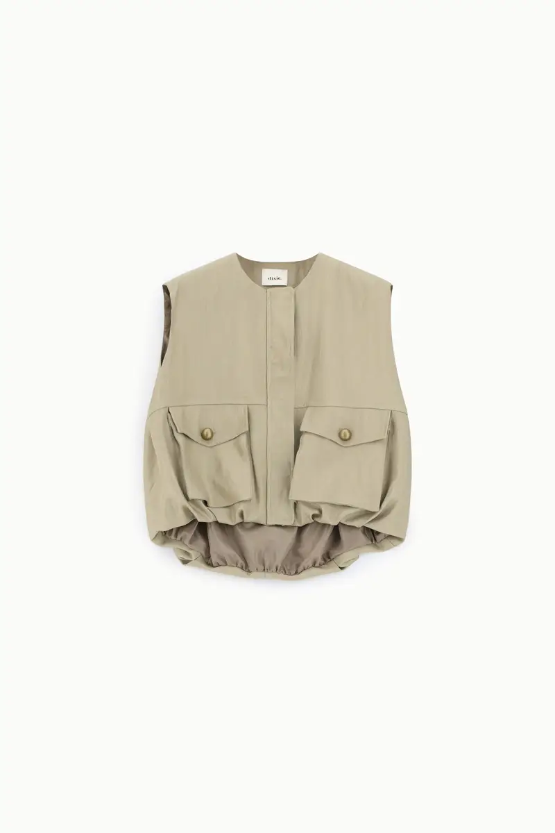 Gilet senza maniche con tasche applicate