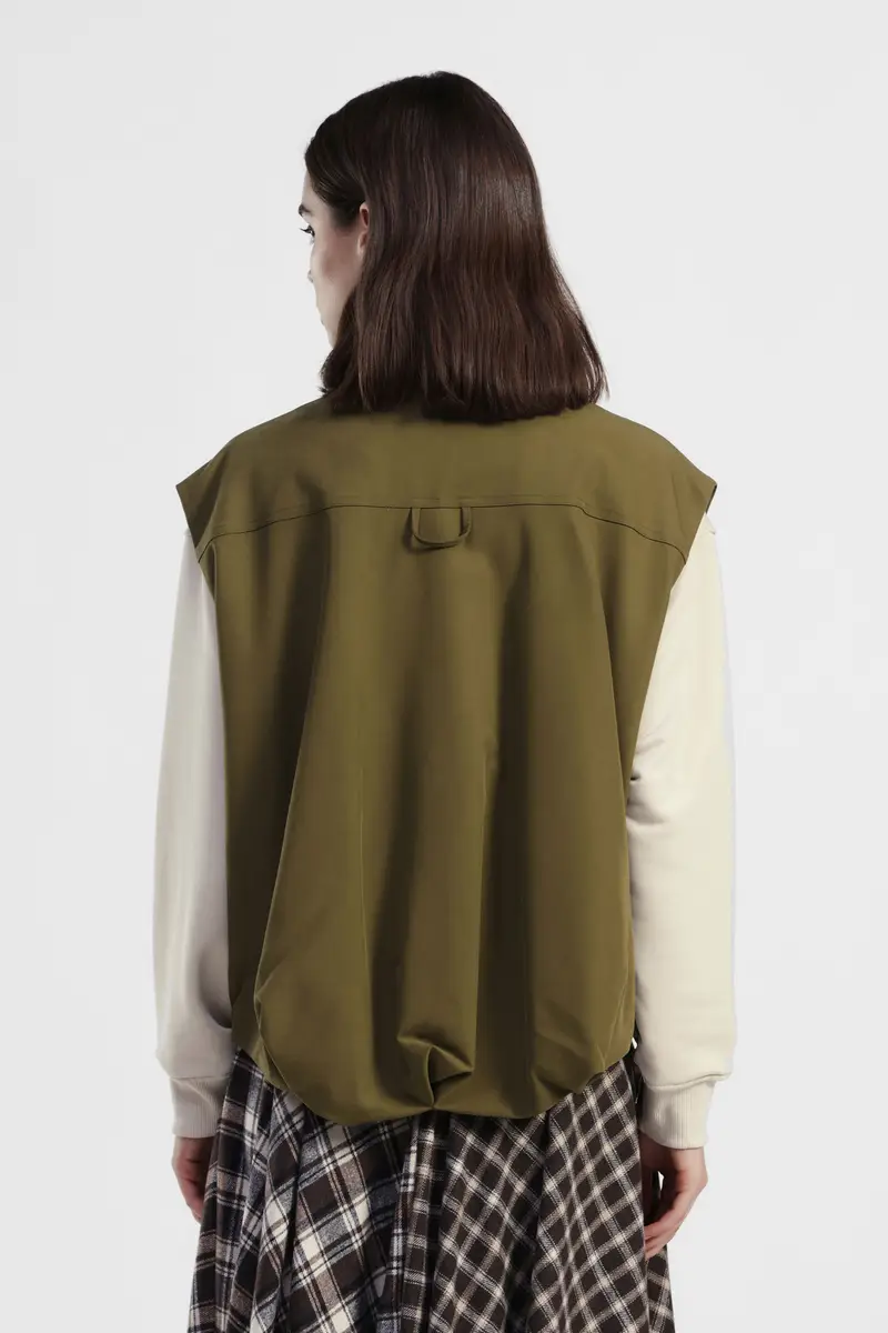 Gilet senza maniche con zip e tasche frontali miniatura 3