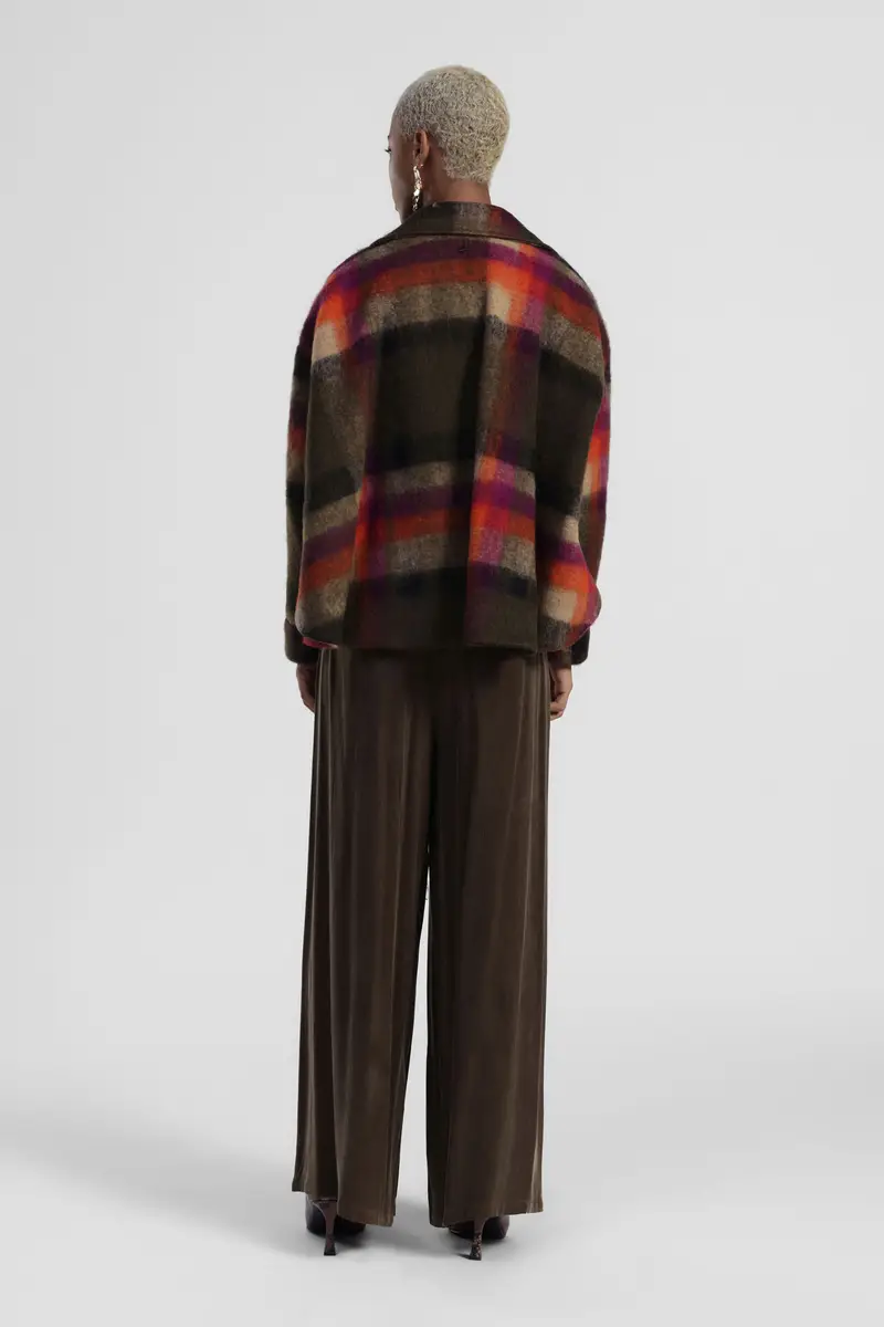 Giubbotto a quadri con tasca applicata miniatura 3