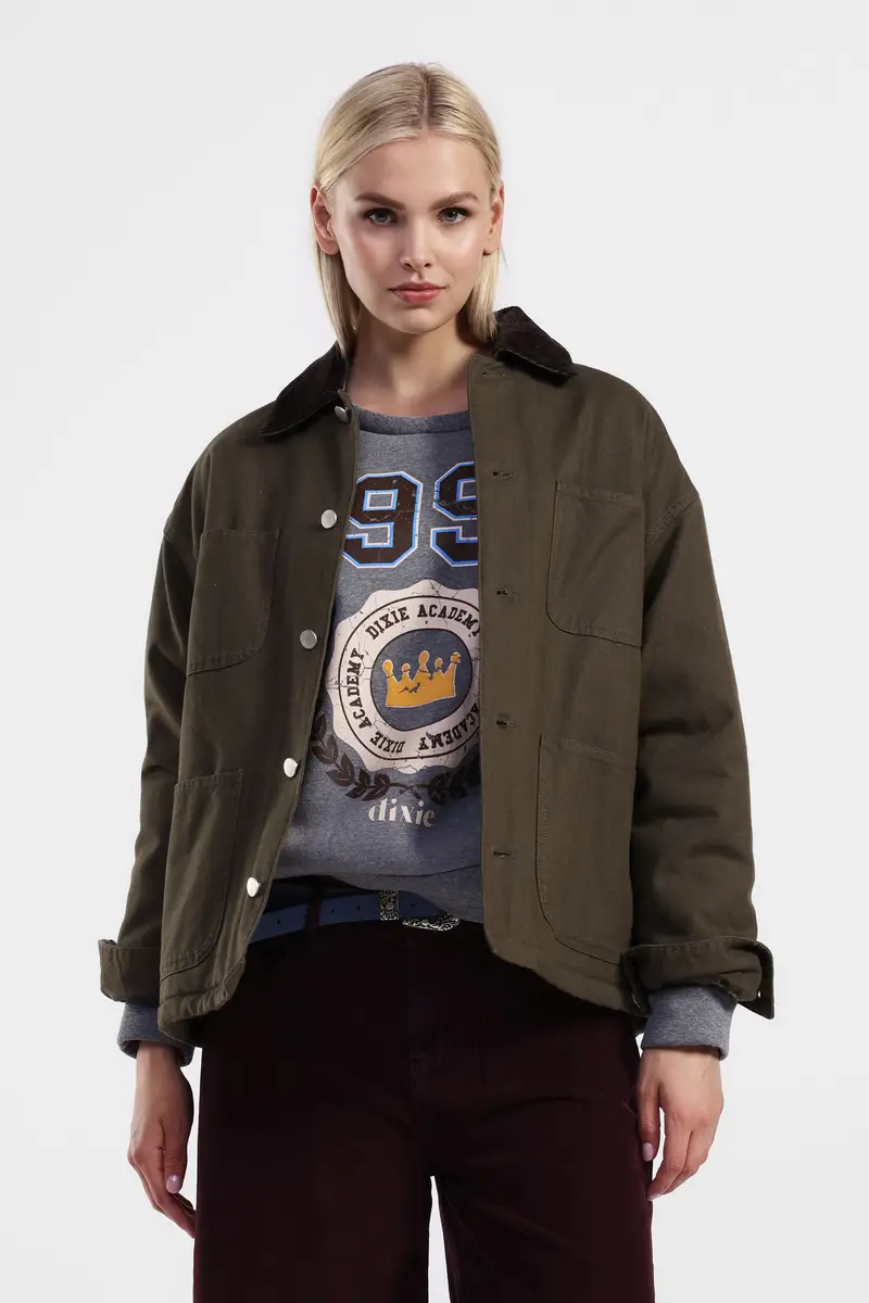 Giubbotto camicia con colletto a contrasto miniatura 2