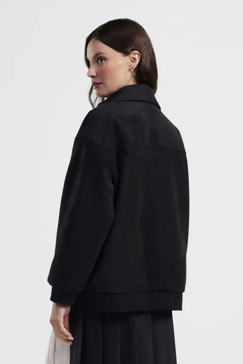 Giubbotto camicia effetto suede con zip e grandi tasche miniatura 3