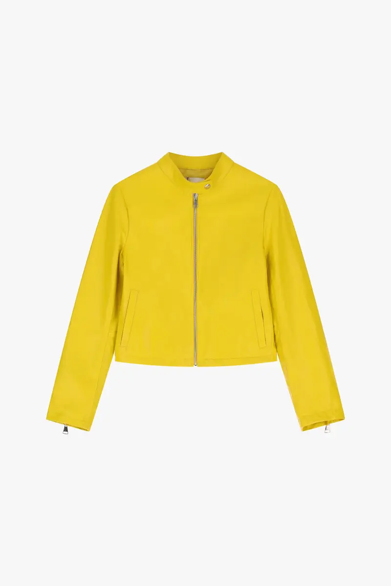 Giubbotto in pelle con zip