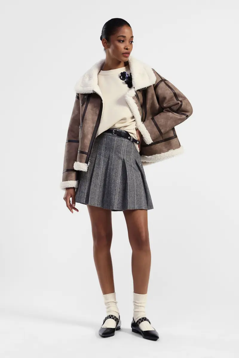 Gonna a pieghe con cintura miniatura 2