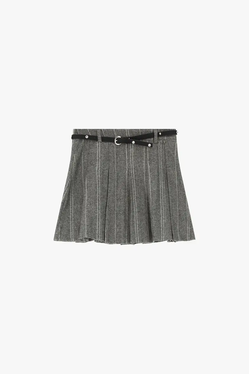 Gonna a pieghe con cintura